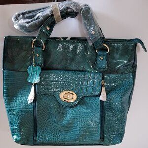 MC croco leather beautiful handbag.